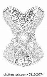 Corset Roses sketch template