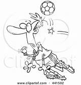 Referee Soccer Cartoon Ball Hitting Clipart Outline Toonaday Royalty Clip Illustration Rf Leishman Ron Umpires Whistle Blowing Female Small Clipartof sketch template
