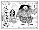 Coloring Moana Pages Kids Printable Disney Color Hei Children Pdf Tui Chief Simple Sheets Maui Princess Cartoon Print Book Printabletemplates sketch template