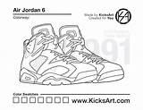 Jordan Air Coloring Jordans Sneaker Draw Color Stencils Additional sketch template