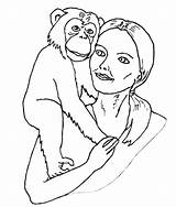 Chimpanzee Singe Goodall Coloriages Chimp Printactivities Chimpance Dia Monkeys sketch template