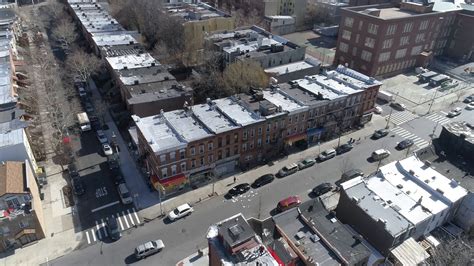 drone shot high  expanded view  brooklyn drone flying capturing streets stock footage