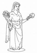 Greek Demeter Goddess Coloring Aphrodite Goddesses Pages Gods Printable God Drawing Kids Color Clipart Colouring Goddes Draw Drawings Poseidon Mythology sketch template