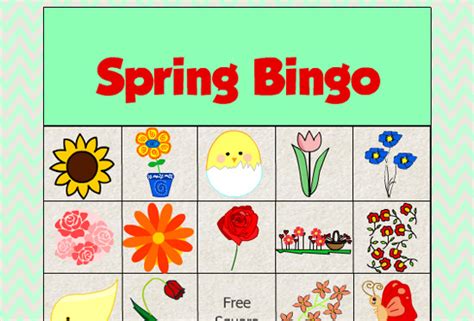 printable spring picture bingo games