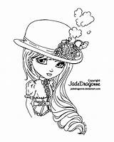 Steampunk Jadedragonne Deviantart Hat Coloring Pages Lineart Adult Baby Jade Line Dragonne Colouring Gemt Fra Digi Carousel Stock sketch template