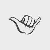 Shaka Loose Hang Hand Sign Symbol Vector Vectors Illustration sketch template