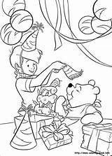 Pooh Coloring Winnie Pages Christopher Robin Birthday Disney Printable Happy Book Sheets Cute Cartoon Kids Party Info Adults Books Drawing sketch template