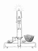 Candle Paschal Easter Clipart Clip Omega Alpha Cliparts Cross Library Kunst Sketch Proportions Kaarsen sketch template