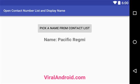 open contact number list  display   android viral