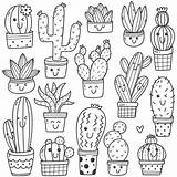 Cactus Doodles sketch template