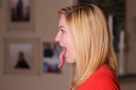 adrianne lewis reckons she may have the world s longest tongue and we