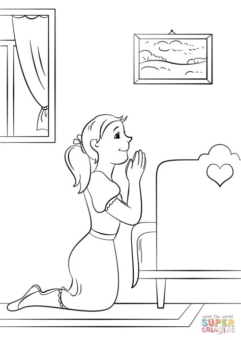 girl praying coloring page  printable coloring pages