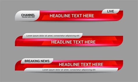 set  broadcast news   banner templates  television