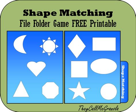 file folder games  tots preschoolers color matching shape