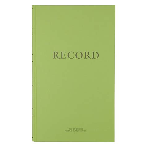 Green Military Log And Record Book — 8 1 2 X 14 — Nsn 7530 Free