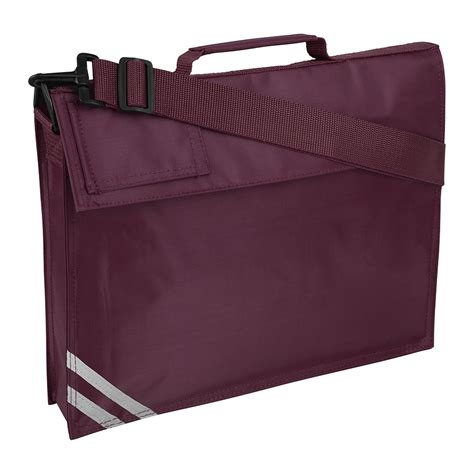 maroon book bag  shoulder strap plain  print sjb uniforms