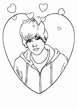 Justin Bieber Coloring Pages Drawing Hearts Print Color Valentines Printable Getdrawings Cartoon Categories Getcolorings sketch template