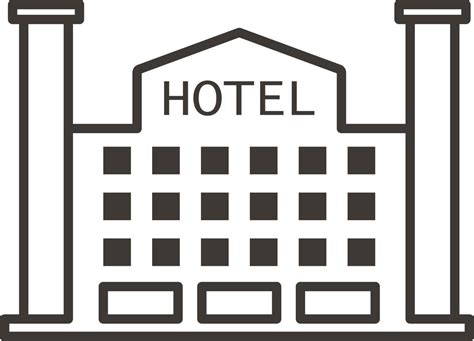 building hotel outline icon building vector icon  white