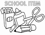 School Coloring Pages Items sketch template