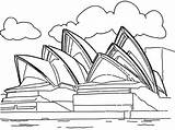Coloring Pages Opera House Landmarks Sydney Australia Famous Landmark Oscar Drawing Tower Sidney Around Collection Outline Drawings Eiffel Historical Color sketch template
