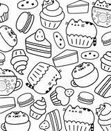 Coloring Kawaii Pages Dessert Rocks Donut sketch template