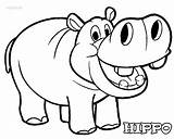 Hippo Coloring Pages Kids Baby Cartoon Drawing Hippopotamus Printable Cute Line Para Hippos Sheets Print Pintar Template Animal Cool2bkids Drawings sketch template