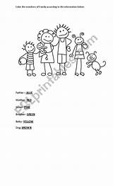 Family Members Coloring Worksheet Preview sketch template
