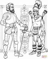 Colorear Indigenas Imperio Hernando Culturas Soldado Cortez Aborigen Mesoamericanas Caballeros sketch template