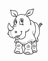 Coloring Cartoon Pages Cute Rhino Kids Animals Printable Rhinoceros Drawing Animal Template Getdrawings Choose Board Fun sketch template