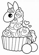 Coloring Llama Pages Cute Alpaca Kawaii Drawing Cupcake Colouring Clipart Baby Printable Coloriage Color Yampuff Kids Line Cupcakes Getcolorings Getdrawings sketch template