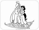 Aladdin Coloring Jasmine Pages Disneyclips Carpet Magic sketch template