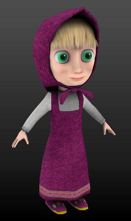 Masha From Masha And The Bear 3d Model By Quechus13 On Deviantart