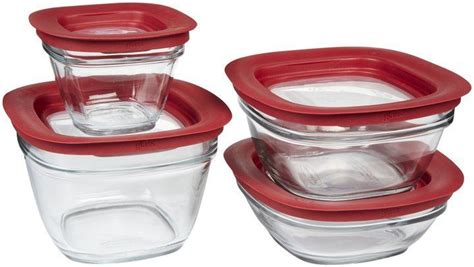 Rubbermaid Glass Food Storage Container Set 8pc W Easy Find Lid
