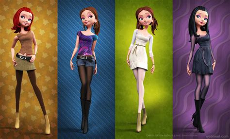 cartoon girl character  preview