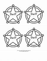 Sheriff Star Coloring Badge Template Cowboy Western Badges Pages Theme Police Popular Templates Coloringhome sketch template