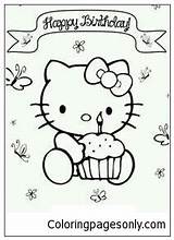 Pages Kitty Hello Birthday Coloring Happy Color sketch template