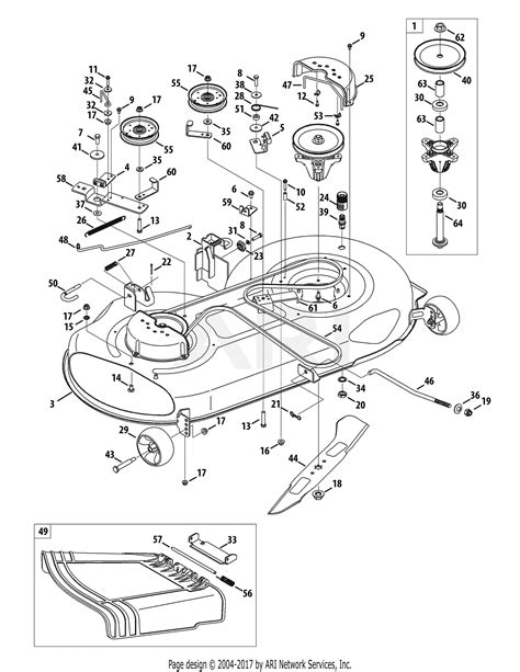 mtd alt  parts diagram  mower deck