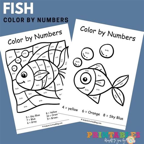 fish color  numbers coloring pages  printables library
