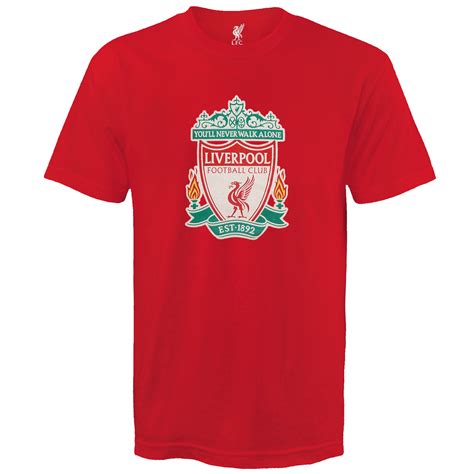 liverpool football club official soccer gift mens crest  shirt ebay
