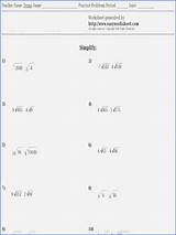 Simplifying Radicals Algebra sketch template