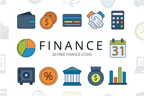 finance  vector icon set graphicsurfcom