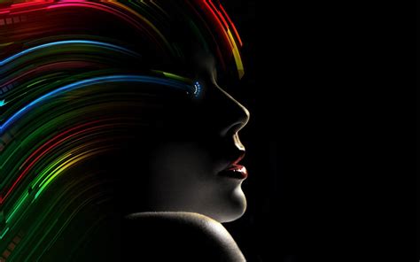 Wonder Woman Abstract Dark Colorful Black Background