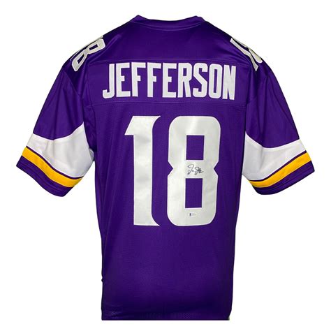 justin jefferson signed custom purple football jersey elite ink