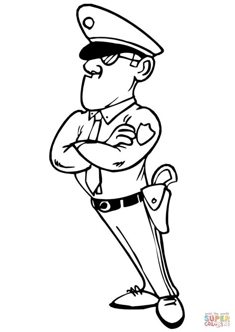 police officer coloring pages sketch coloring page