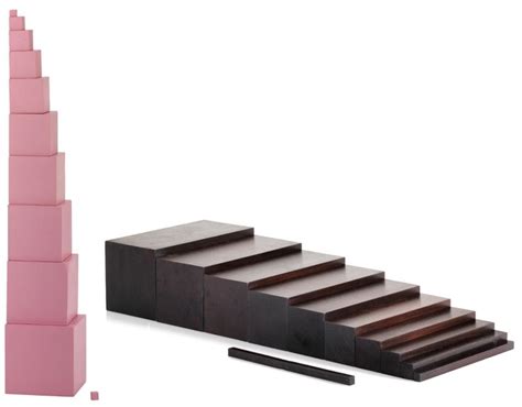 set  stairs    pink blocks  black pencils