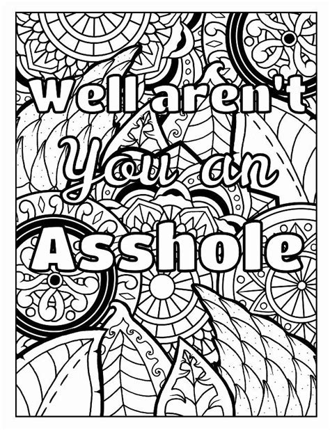 printable coloring book pages  adults swear words art fidgety