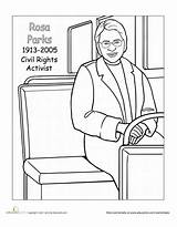 Rosa Parks Coloring History Month Worksheets Clipart Sheets Pages Printable Sheet Kids Preschool Civil Rights Clip People Bridges Ruby Worksheet sketch template