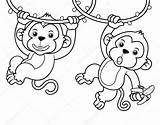 Macacos Monkeys sketch template