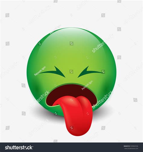 sick emoticon tongue out vector illustration stock vector 559969726