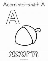 Coloring Acorn Starts Letter Pages Noodle Letters Aa Abc Twistynoodle Built California Usa Print Twisty sketch template